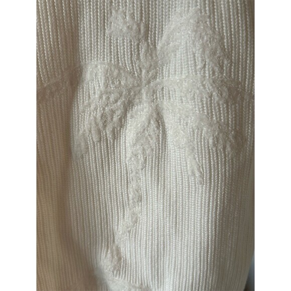 Tommy Bahama Sweater Womens S/P Ivory Crewneck Pullover Palm Embroidered - Picture 4 of 7